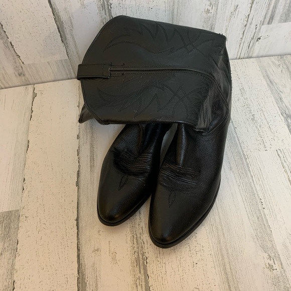 BLACK COWBOY BOOTS - Picture 1 of 5